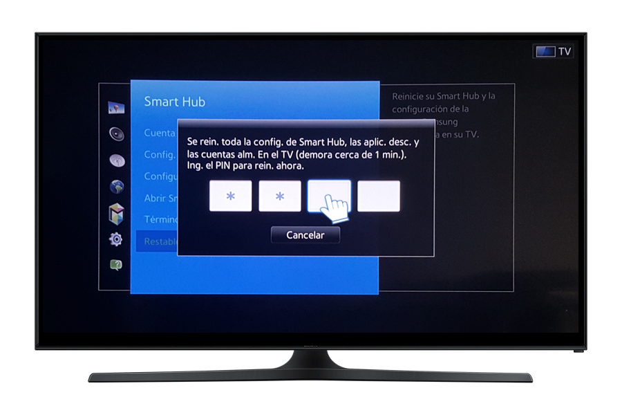 FullHD Plano Tv/UN48J5300AK - ¿Cómo resTablecer la plataforma Smart Hub?