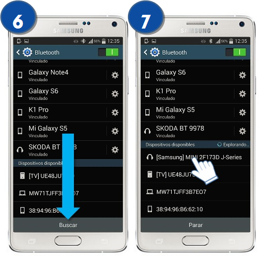 Minicomponente/MX-J630 - ¿Cómo escuchar contenido de audio desde el móvil por Bluethooth?