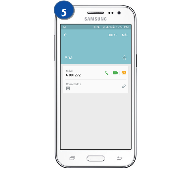 Galaxy J2 - ¿Cómo registrar un contacto?