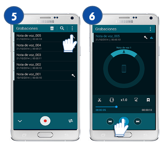 Galaxy Note4 - ¿Qué es y cómo usar el Modo Reunión con la grabadora de voz?