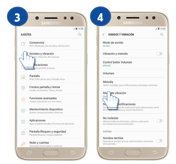Galaxy J5 Pro - ¿Qué es y cómo cambiar el modo de vibración?