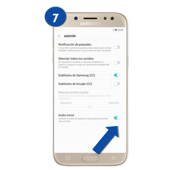 Galaxy J5 Pro - ¿Qué es y cómo utilizar el audio mono o estéreo?