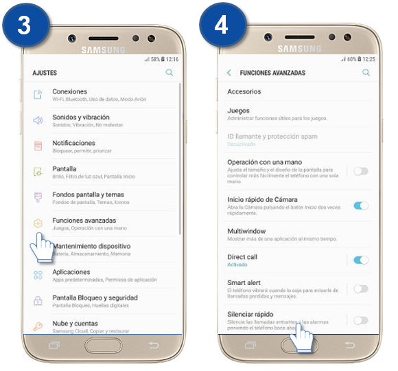 Galaxy J5 Pro - ¿Qué es y cómo usar la función Silenciar rápido?