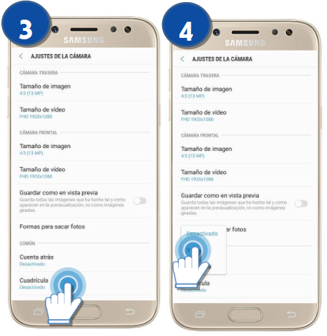 Galaxy J5 Pro - ¿Cómo activar la cuadrícula?