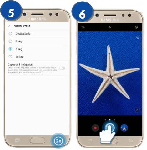 Galaxy J5 Pro - ¿Cómo usar el temporizador fotográfico?