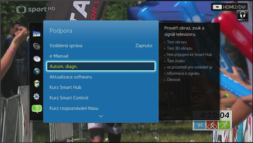 Zde vyberte položku Automatická diagnóza a potvrďte