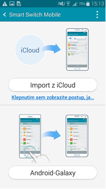 Zvoľte možnosť Android - Galaxy