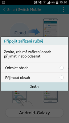 Potom vyberte, ktoré zariadenie má dáta prijímať a odosielať