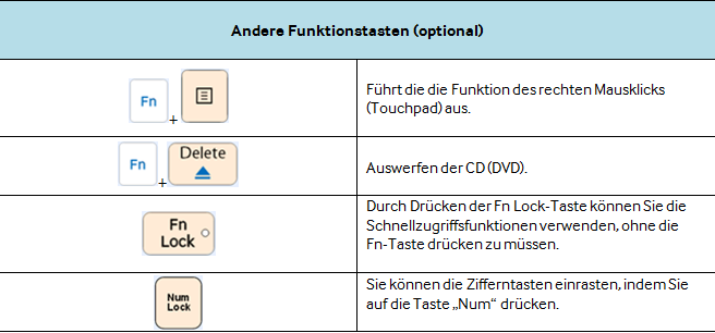 Wie sind die FN-Tasten meines Notebooks belegt?