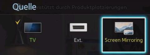 Verwendung Samsung TV Screen Mirroring, Schritt 2, Screen Mirroring auswählen