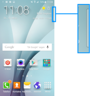 Seitenbildschirm des Galaxy s6 (edge/edge+) Funktionen, VIP-Kontakte Seitenbildschirm