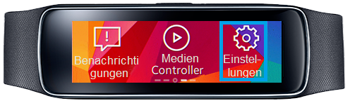 Samsung Gear Fit, Profil erstellen, Schritt 1 , Einstellungen auswählen