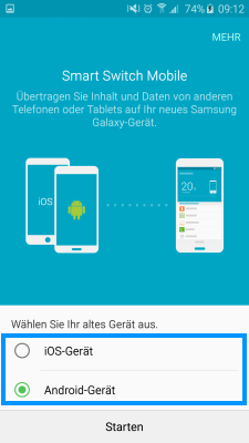 Wie übertrage ich Daten zwischen zwei Android-Geräten über Smart Switch