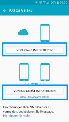 Von iCloud importieren
