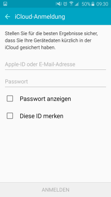 Von iCloud importieren