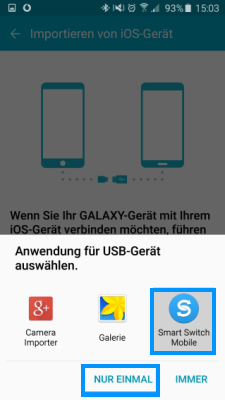 Von iOS-Gerät importieren