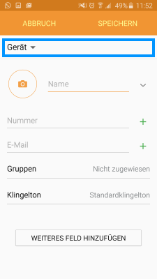Samsung mobile, Daten mit Google-Konto sichern, Gerät auswählen