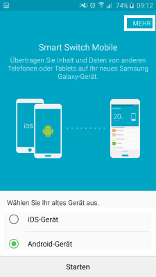 Wie kann ich mit Smart Switch meine Daten auf die SD-Karte sichern