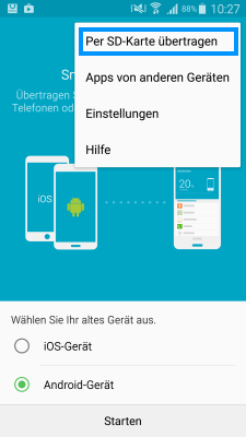 Wie kann ich mit Smart Switch meine Daten auf die SD-Karte sichern