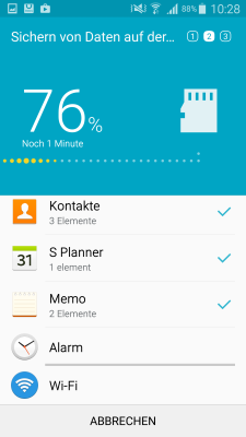 Wie kann ich mit Smart Switch meine Daten auf die SD-Karte sichern