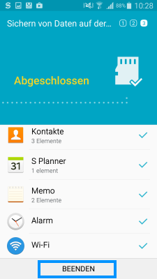 Wie kann ich mit Smart Switch meine Daten auf die SD-Karte sichern