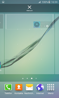 Samsung Galaxy S6 (edge/edge+) Widgets hinzufügen, Widget positionieren