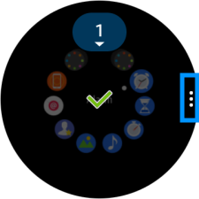 Samsung Gear S2, Screenshot erstellen, 3 Punkte auf Display zum antippen