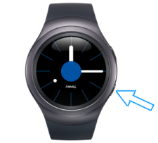 Samsung Gear S2, Screenshot erstellen, Optionstaste drücken und Finger über Display ziehen