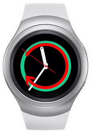 Bilder von Mobilgerät auf Gear S2/Gear S2 Classic übertragen, wischen auf Gear Bildschirm von links nach rechts