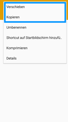Samsung Smartphone, Speichern von Daten von internen Speicher auf SD-Karte, Schritt 6, Verschieben und Kopieren auswählen