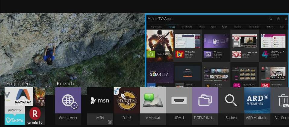Samsung Multi-Link Screen, App auswählen