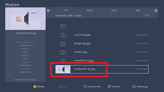Mediendatei auf Samsung Receiver abspielen