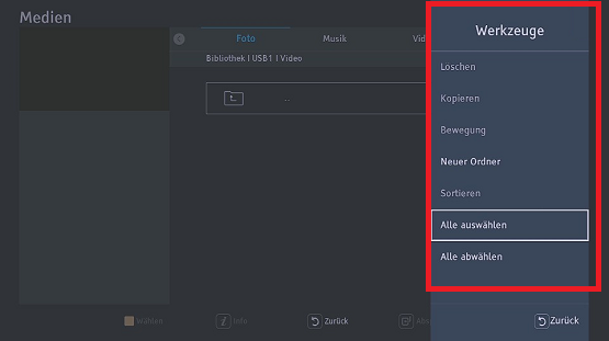 USB-Dateien auf Samsung Receiver verwalten