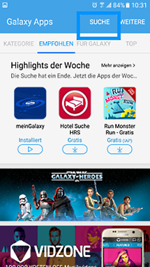 Suchen Sie nach gewünschten Programm
