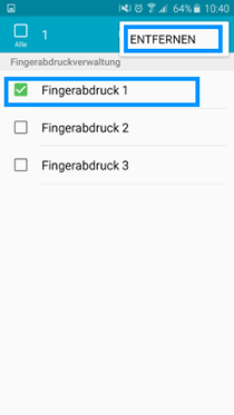 Samsung Galaxy S6 (edge/edge+), Fingerabdrücke löschen, Schritt 6, Fingerabdrücke entfernen