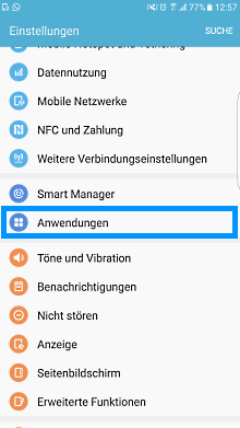 Mailbox bei Samsung Galaxy Smartphone einstellen, Schritt 1