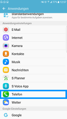 Mailbox bei Samsung Galaxy Smartphone einstellen, Schritt 2
