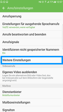 Mailbox bei Samsung Galaxy Smartphone einstellen, Schritt 3