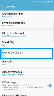 Always on Display  Funktion auf Samsung aktivieren, Schritt 3