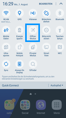 Flugmodus auf Smartphone mit Android 6.x Marshmallow aktivieren, Schritt 2