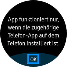 Spotify auf einer Samsung Gear S3 anwenden, Hinweis