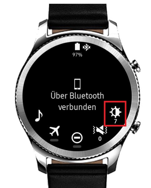 Display-Helligkeit von Samsung Gea S3 anpassen, Helligkeits-Symbol