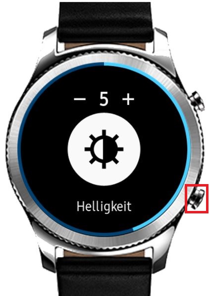 Display-Helligkeit von Samsung Gea S3 anpassen, Home-Taste