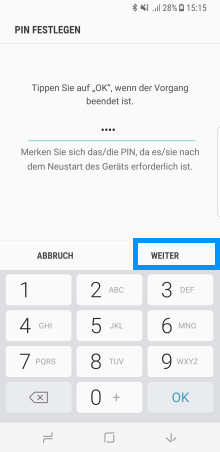 Tippen Sie auf Ok
