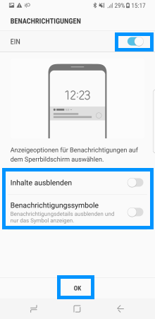 Tippen Sie abschliessend bitte auf Ok