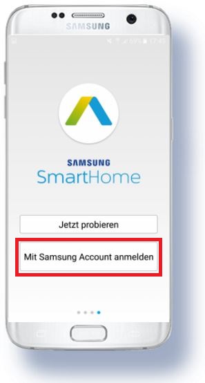 Samsung Family Hub Kühlschrank, Einrichtung Smart Home App