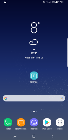 Start-und App-Bildschirm des Galaxy S8/S8+, Apps verschieben und Ordner erstellen