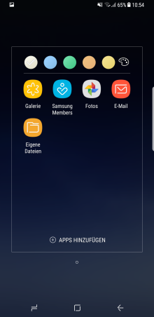 Start-und App-Bildschirm des Galaxy S8/S8+, Apps verschieben und Ordner erstellen
