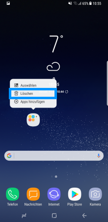 Start-und App-Bildschirm des Galaxy S8/S8+, Apps verschieben und Ordner erstellen