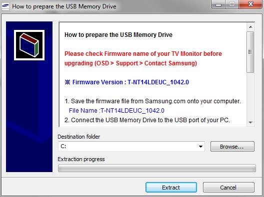 Softwareupdate mit USB-Stick auf Samsung-Smart-TV, Installationsassistent